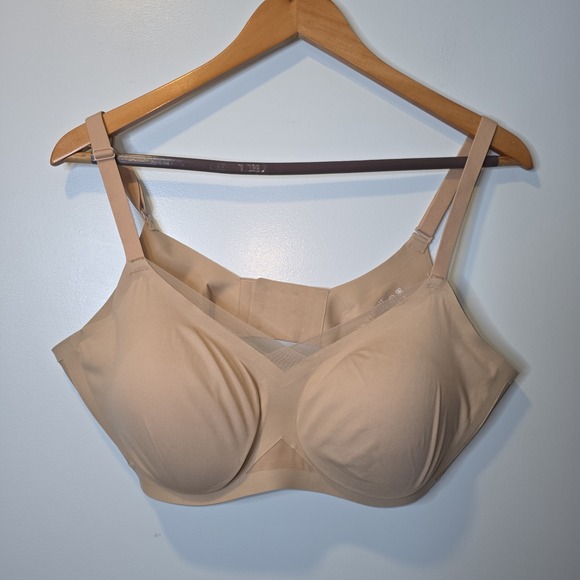 HoneyLove Bras womens XL Nude Sand CrossOver Wireless Lift Removable Pads - Picture 1 of 5